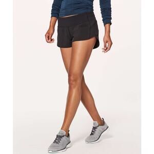 Lululemon Speed Up Black High Rise Workout Yoga Gym Athletic Running Shorts Sz 4